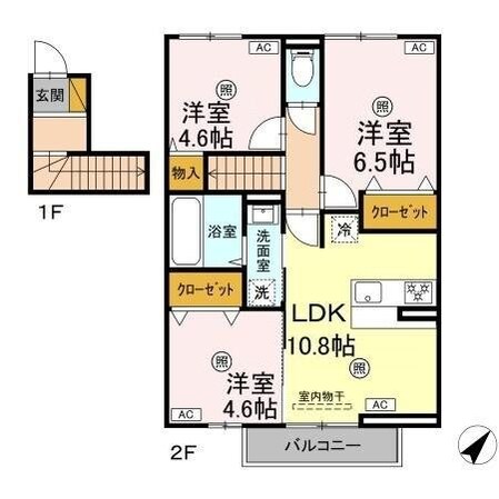 フォレストウッド B棟の物件間取画像